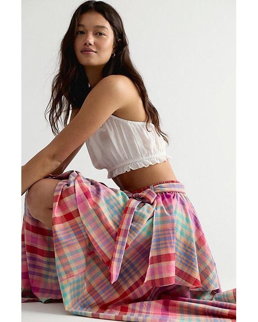 Rujuta Sheth Red Circa Midi Skirt
