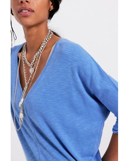 Free People Blue High Line Tee