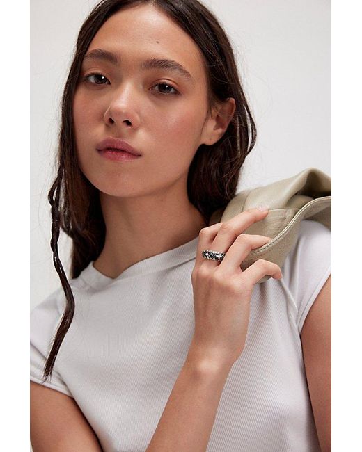 Free People Metallic Radar Studded Ring