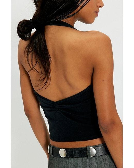 Free People Black Sweetheart Halter Top