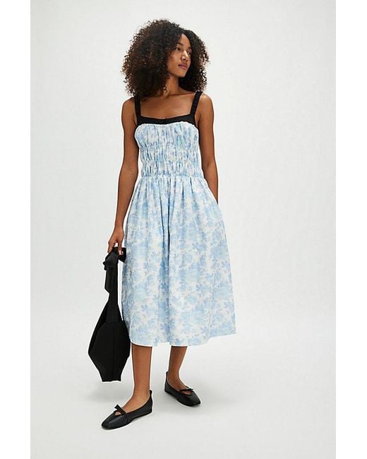 For Love & Lemons Blue Oliver Midi Dress