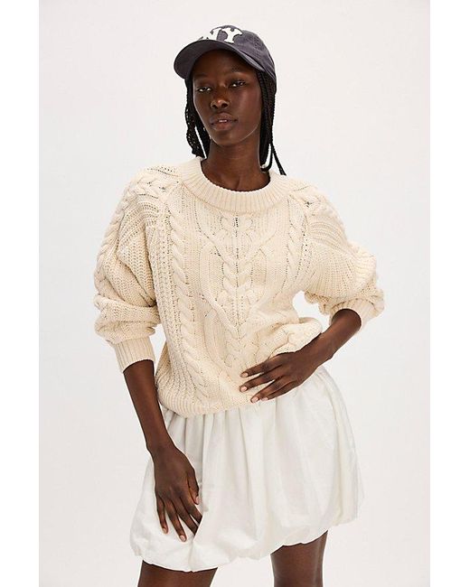 Free People Pink Frankie Cable Jumper