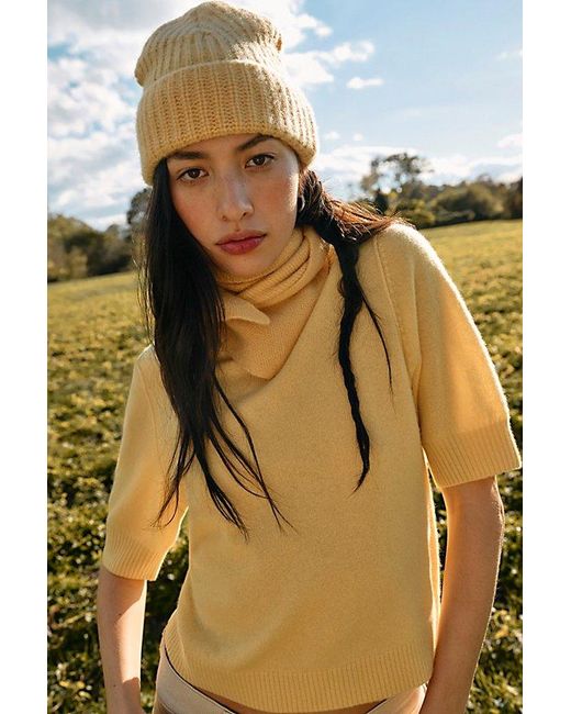 Free People Yellow Perfect Cashmere Triangle Scarf