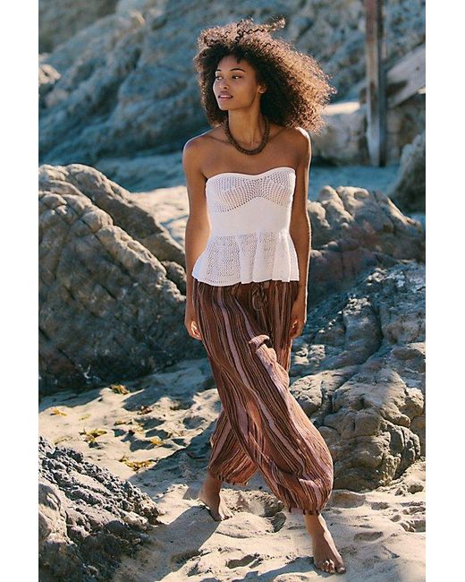 free-est Blue Playa Party Stripe Pants By