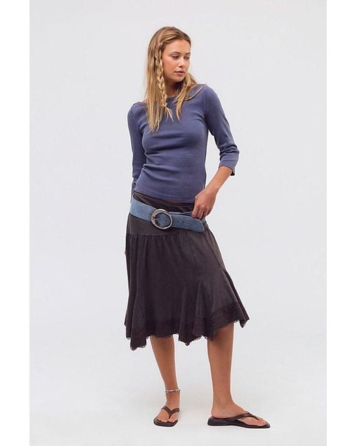Free People Blue Atlas Boat Neck Top