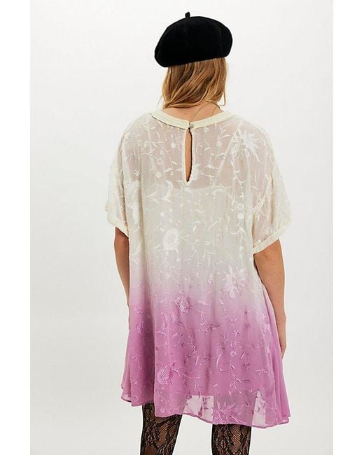 Free People Pink Petal Dusk T-Shirt Mini Dress