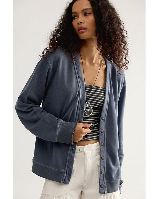 Free People Blue Take It Easy Cardigan