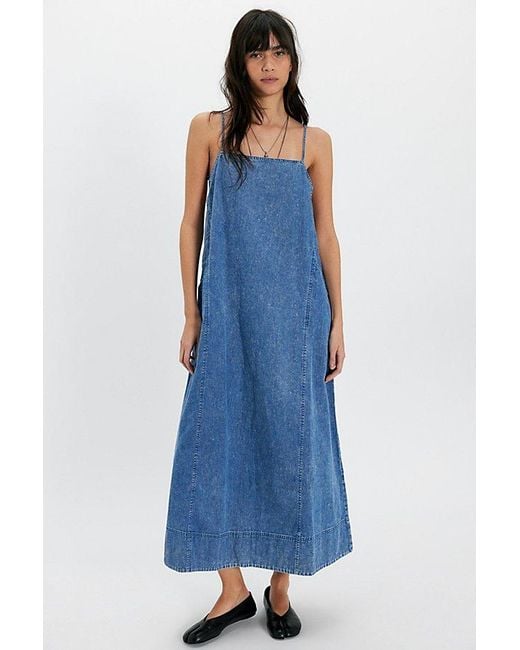 Free People Blue Miko Denim Midi Dress