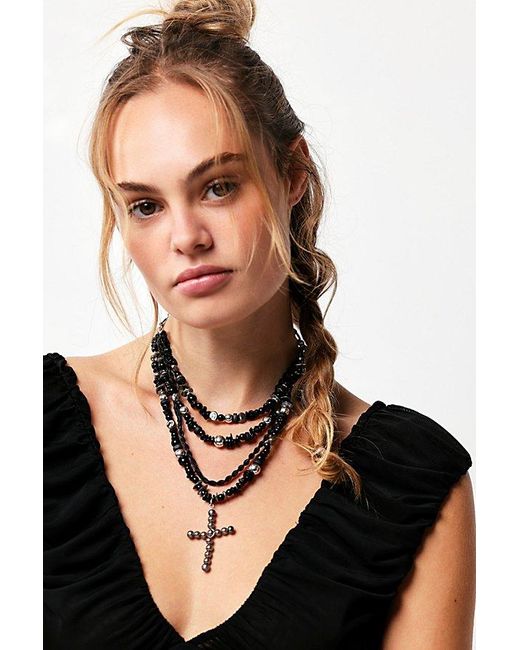 Free People Black Dream Of Me Statement Necklace