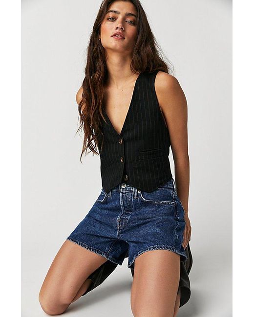 Agolde Blue Parker Long Shorts