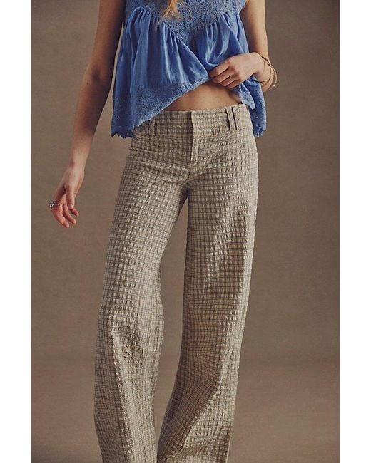 Free People Multicolor Time Flies Low-Rise Clean Trousers