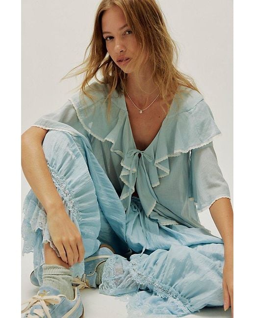 Spell Green Bluebird Ruffled Blouse