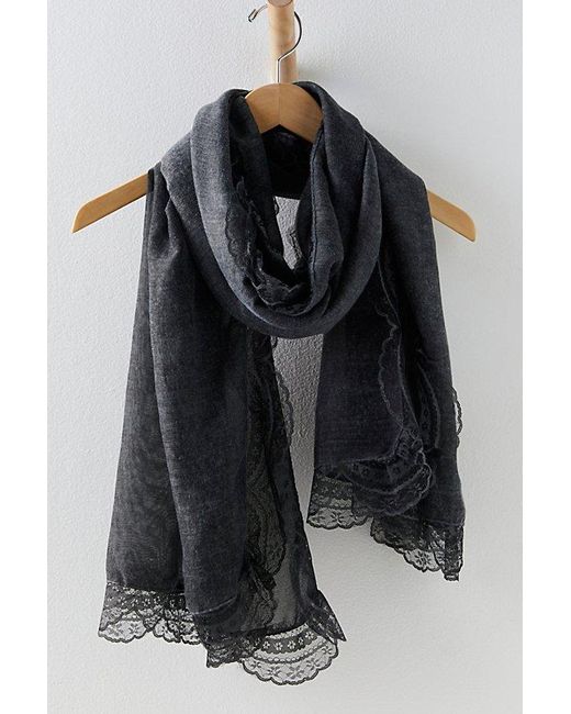 Free People Lovelace Washed Scarf At In Black