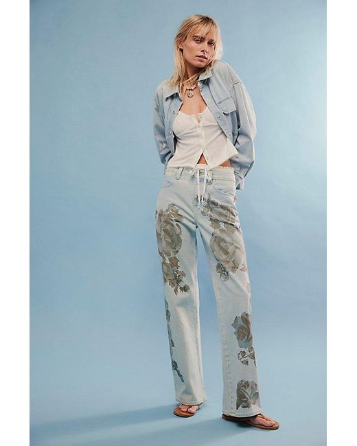 Free People Multicolor Tinsley Baggy High-rise Printed Jeans