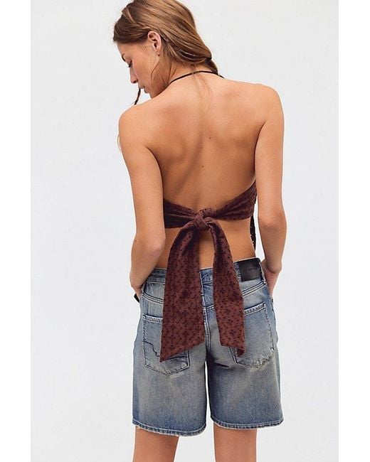 Free People Red Solara Eyelet Tube Top