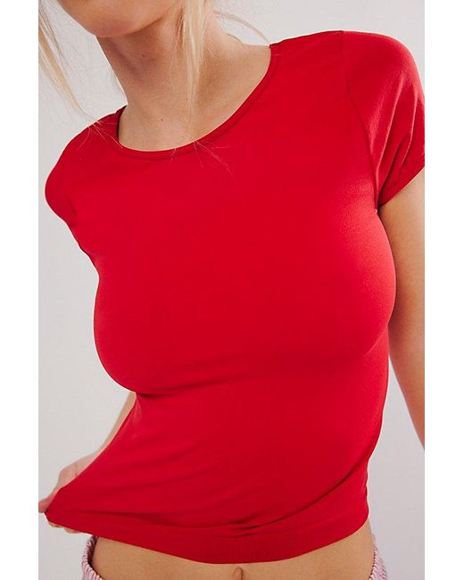 Free People Red Cap Sleeve Seamless Cami