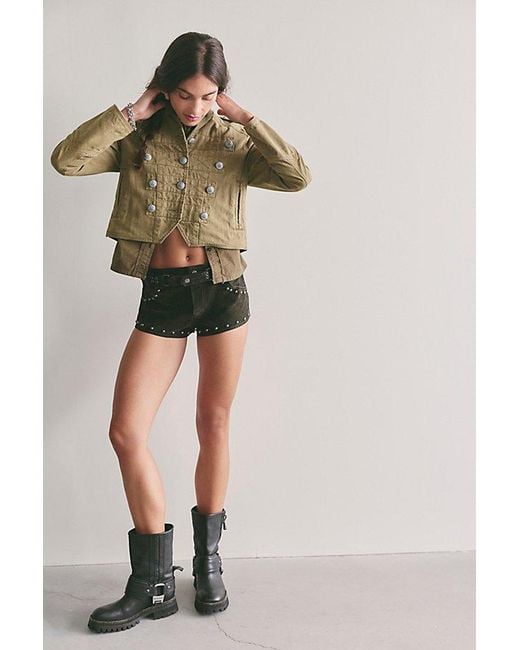 Free People Black We The Free The Cool Kid Suede Micro Shorts