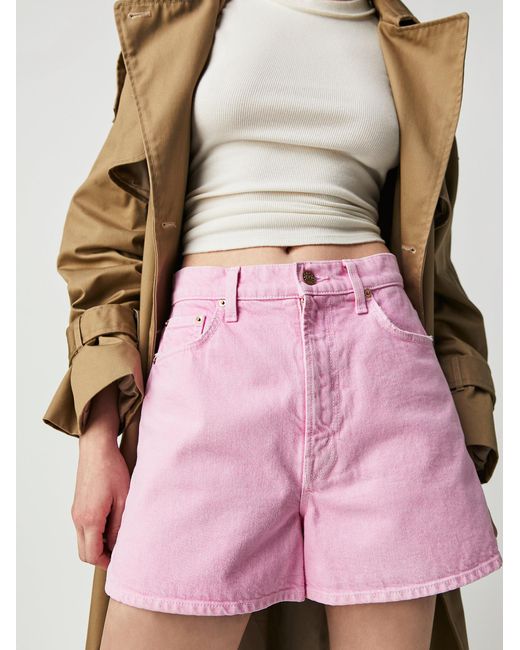 Free People Pink Mother Snacks! High-waisted Savory Shorts