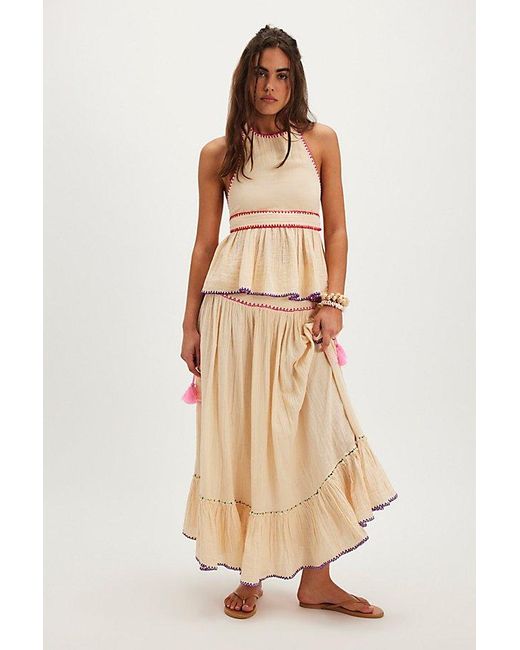 Free People Natural Island Time Embroidered Set