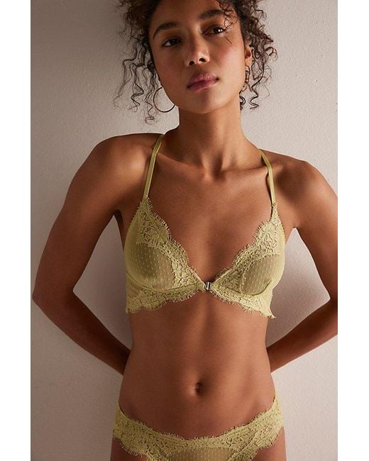 Intimately By Free People Brown Fiona Mesh Front-Close Bralette By