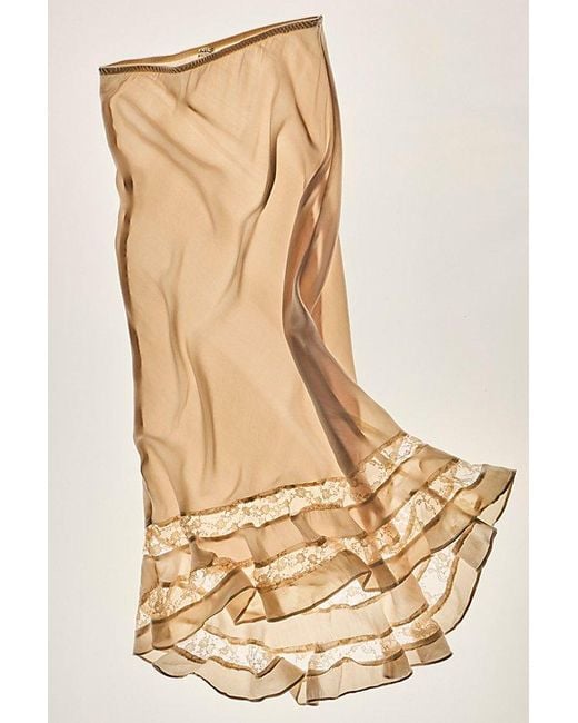 Intimately By Free People Natural Long Lost Lover Maxi Slip Skirt By