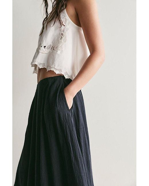 Free People Black Ives Solid Maxi Skirt