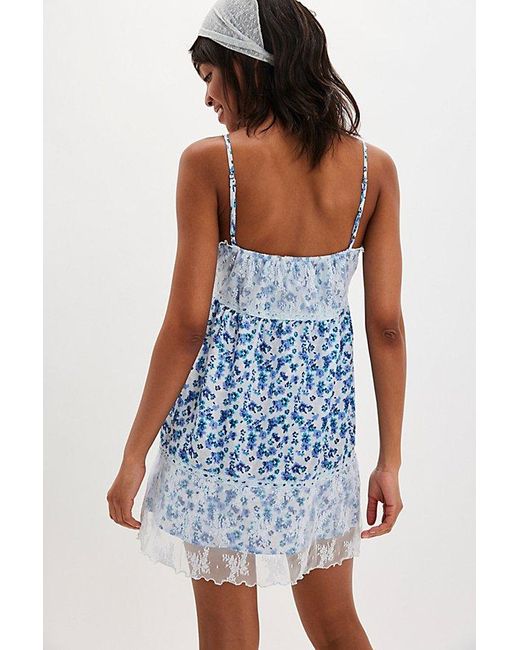 Free People Blue Tell Me More Mini Slip By