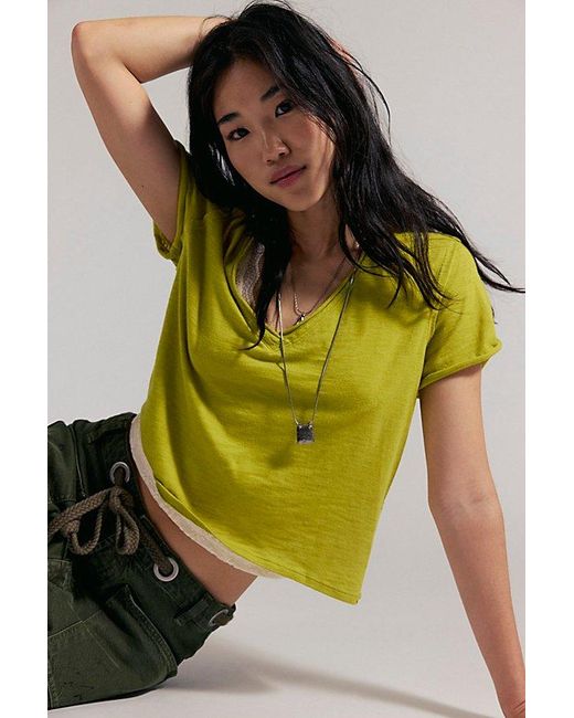 Free People Green Take 2 Tee