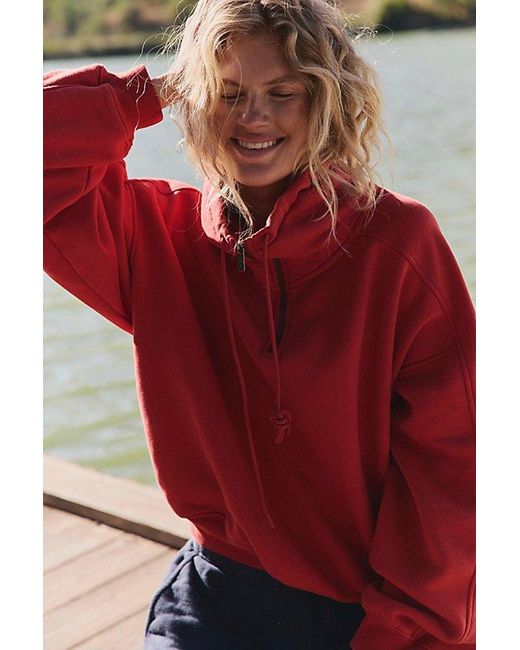 Fp Movement Red Finish Line Half Zip
