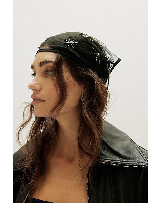 Free People White Carnegie Beaded Hair Scarf