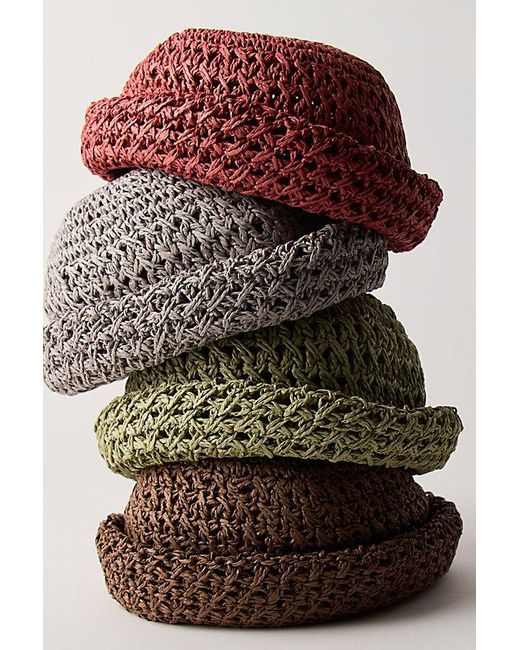 Free People Red Sailor Straw Hat