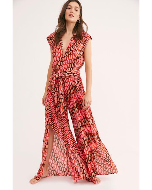 free people orange jumpsuit