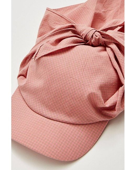 Free People Red Scarf Baseball Hat