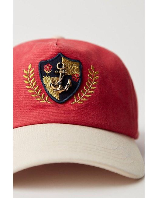 Free People Red Anchor Charmed Baseball Hat