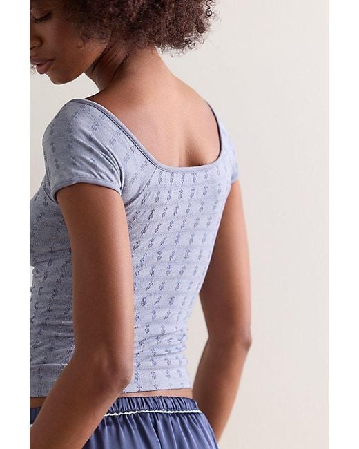 Intimately By Free People Multicolor So Soft Pointelle Henley Top By