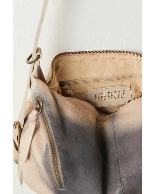 Free People Gray Rumble Leather Sling Bag