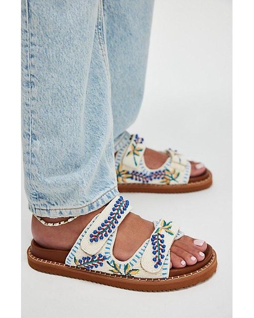 De Siena Gray Petite Bouquet Beaded Sandals
