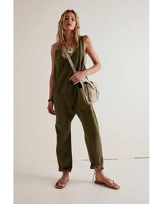 Free People Natural We The Free High Roller Jumpsuit