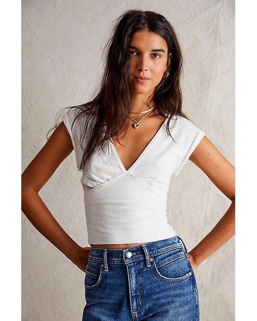 Free People White We The Free Ivy Tee