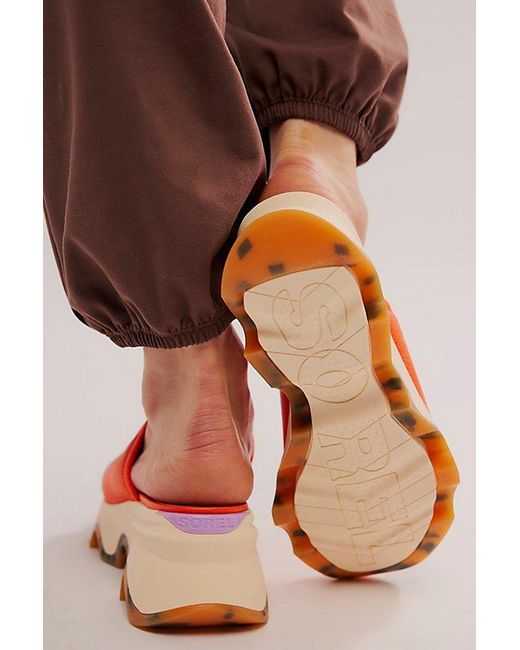 Sorel Red Kinetic Impact Slide High Wedge Sandals