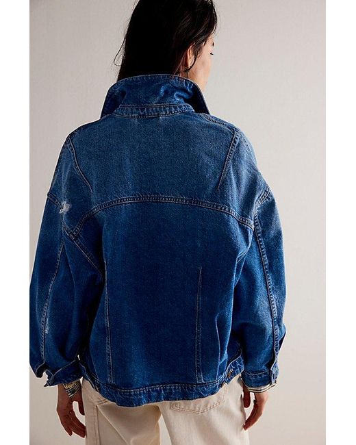 Free People Blue We The Free All In Denim Jacket