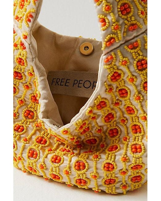 Free People White Sunny Days Beaded Clutch