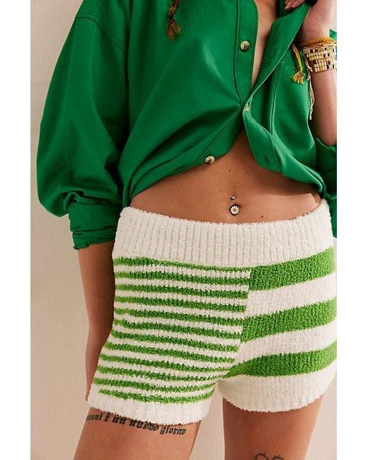 Free People Green Orlanda Sweater Shorts