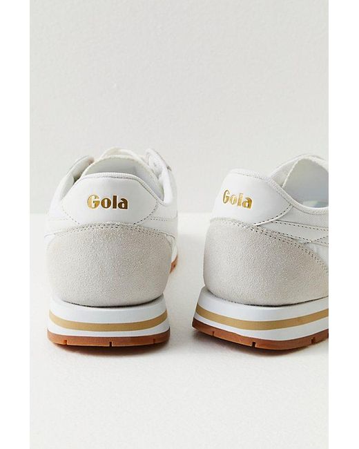 Gola White Daytona Sneakers At Free People In Beige/gold, Size: Us 6