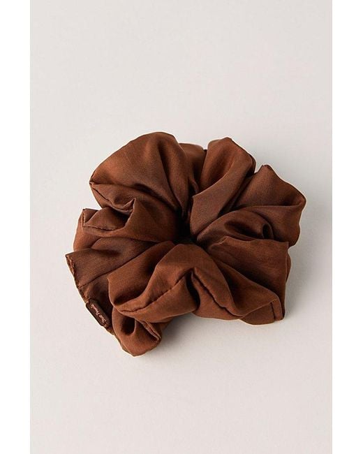 Free People Brown Leni Silk Scrunchie