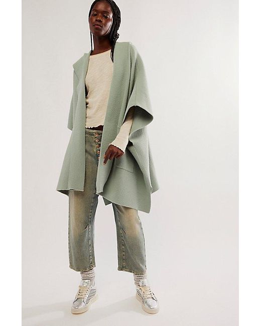 Free People Green All I Need Cozy Hooded Kimono