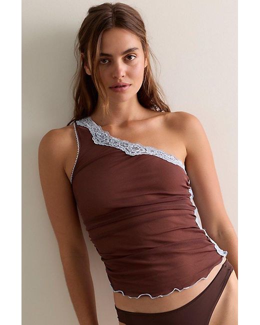 Free People Brown See Thru You Cami
