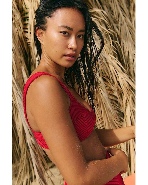 Seea Red Fer Bikini Top