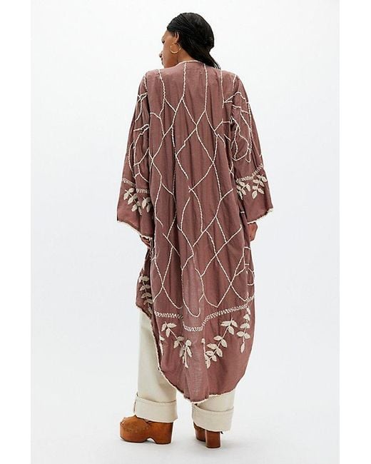 Free People Multicolor Magnolia Embroidered Duster Top