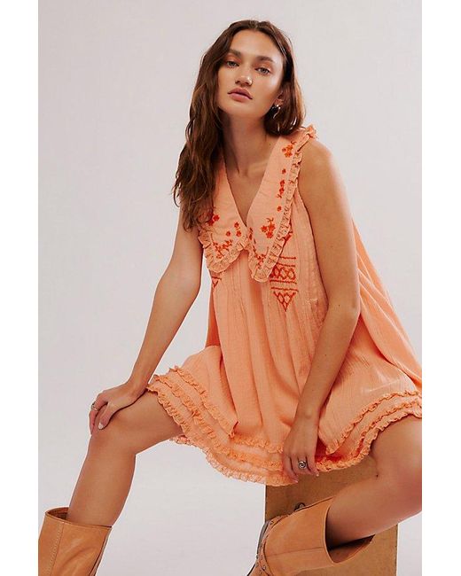 Free People Love Again Mini Dress in Orange Lyst UK